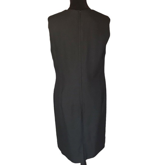 Talbots Black Sleeveless Linen Form Fitting Midi Dress - Picture 4 of 5